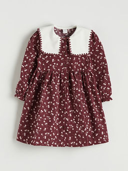 Bebe Yaka ?i?ekli K?z ?ocuk Elbise