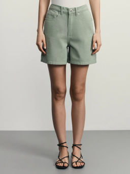 Джинсовые шорты baggy с резинкой в поясе / Zarina  фото 3