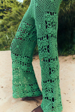 CROCHET KNIT TROUSERS - Zara фото 3