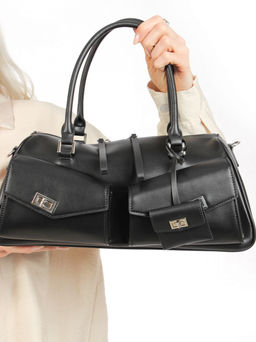 LACCOMA сумка АМ2097-черный натуральная кожа хлопок фото 7