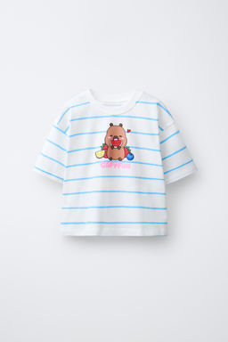 CAMISETA RAYAS CAPIBARA CAPYFUN  / Blanco
