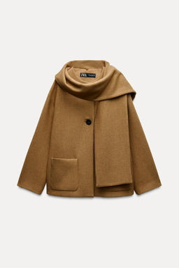 WOOL COAT WITH SCARF - Zara фото 23