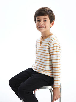 Bisiklet Yaka Uzun Kollu Erkek ?ocuk Triko Kazak