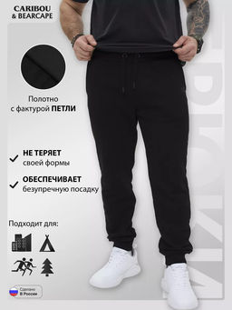 Брюки мужские Bearcape с начёсом ФЗ (чёрный)  фото 6