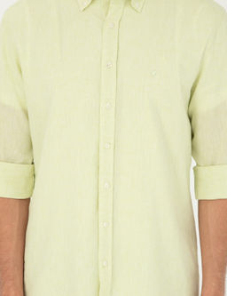 Ye_il Slim Fit Keten Kar___ml_ G_mlek