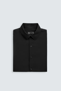 Рубашка Zara CAMISA SLIM FIT черная