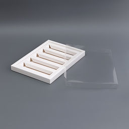 Коробка кондитерская складная для 5 мини - батончиков, белая, 27.5×20×2.3 см