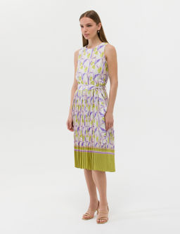 Ye_il Ku_ak Detayl_ Pileli Midi Elbise - Pierre cardin фото 4