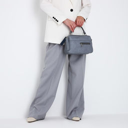 Сумка-саквояж на молнии, цвет серый - Simaland фото 3