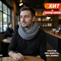 MMS5026 МУЖСКОЙ ШАРФ ТРИКОТАЖНЫЙ