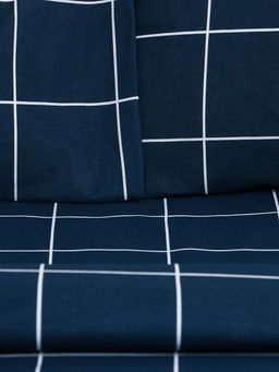 Постельное бельё Этель Дуэт Клетка, синее, 143?215-2 штуки, 220?240, 50?70-2 штуки, бязь, 125 г/м?  фото 5