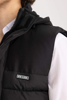 Жилет обычного кроя с капюшоном - Defacto фото 5