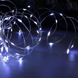 Гирлянда Нить 20 м роса, IP20, серебристая нить, 200 LED, свечение белое, 12 В - Luazon lighting фото 3