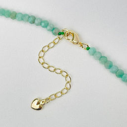 Колье из зеленого Берилла и Жемчуга "градиент"