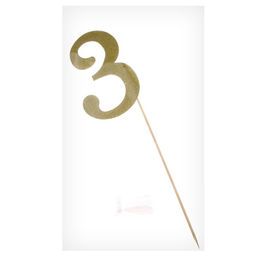 Цена за 6 шт. Топпер в торт 3, цвет золото - Страна карнавалия фото 3