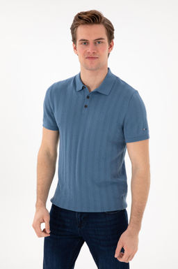 Erkek Slim Fit Polo Yaka Koyu Mavi Triko Ti__rt Sepette S_rpriz _ndirim - U.s. polo assn фото 3