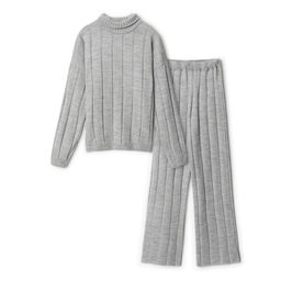 Костюм женский (джемпер, брюки) MINAKU: Knitwear Collection, размер 46-48, светло-серый