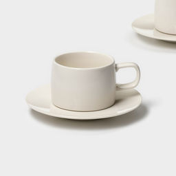 Набор фарфоровый кофейный Magistro Whitewarm, 4 предмета: чашка 250 мл, блюдце d=15,5 см фото 3