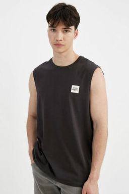 Regular Fit Bask?l? Bisiklet Yaka Atlet