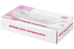 Блюдо для сервировки 800 мл 27*16*5 см Цветущая сакура, фарфор - Elan gallery фото 6