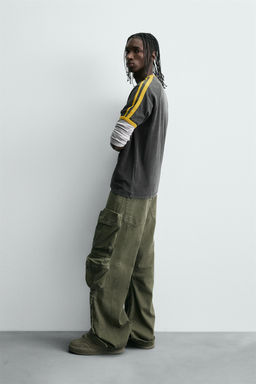 CONTRAST TEXT RIB T-SHIRT - Zara фото 4