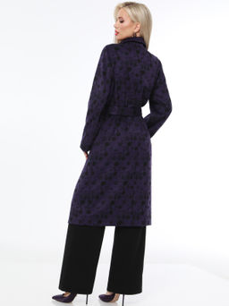 Пальто демисезонное фиолетовое с поясом - Dstrend фото 7