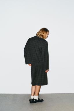 OVERSIZE CROPPED CHECK BLAZER - Zara фото 5