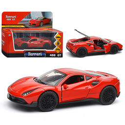 Машина металл ferrary 488 GTB 12 см, (двери, багажник) инерц., в коробке