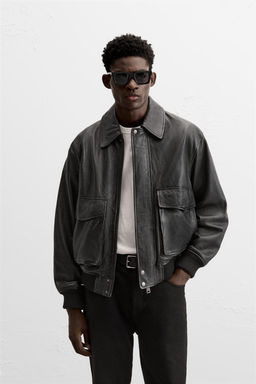 LEATHER JACKET - Zara фото 2