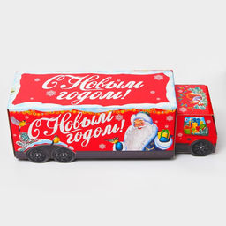 Подарочная коробка Новогодняя Фура «Скоро праздник» с анимацией, для сладких подарков, 36×11.5×11 см