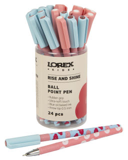 Ручка масляная LOREX KIDS RISE AND SHINE Slim Soft Grip синяя 0,5 мм, ассорти круглый корп...