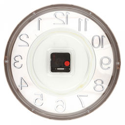 Часы настенные "Мираж" д35см, h5,2см, мягкий ход, циферблат "Вензель" белый/перламутровый; цифры арабские, розовое золото; корпус пластик, золотой/прозрачный; в коробке (Китай)