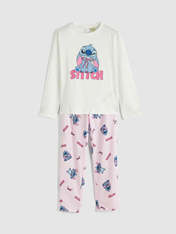 Stitch Bask?l? K?z ?ocuk Pijama Tak?m