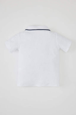 Футболка-поло с короткими рукавами для маленьких мальчиков - Defacto фото 4