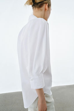 CAMISA ESCOTE PICO ZW COLLECTION / Blanco - Zara фото 4