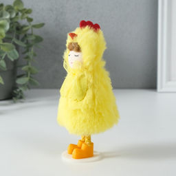 Интерьерная кукла текстильная Девочка в костюме цыплёнка, 6?7?13.5 см
