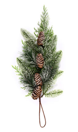 Blumentag VDD-99 Веточка декоративная заснеженная с шишками 6 х 1 шт. 54 см 01