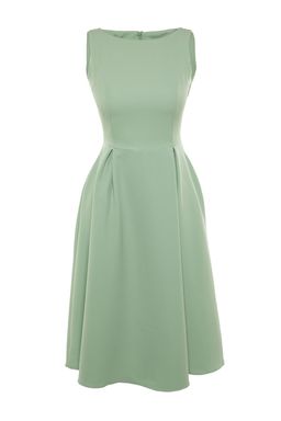 TRENDYOLMILLA Siyah Belden Ac?lan Pileli Midi Dokuma Elbise TWOSS20EL0980  фото 6