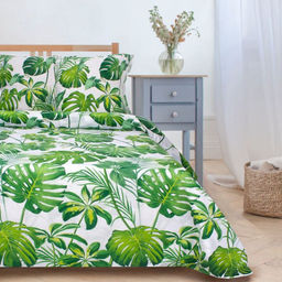 Постельное бельё Этель 1,5 сп., Монстера, размер 143х215 см, 150х214 см, 70х70 см - 2 шт  фото 9