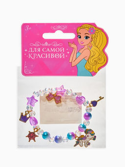 Цена за 2 шт. Браслет детский «Выбражулька. Единорог, корона и бант», цветной