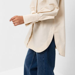 Рубашка женская с рукавами фонариками MINAKU: Casual Collection, размер 44, цвет молочный