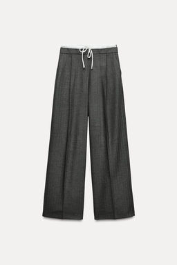 WIDE-LEG TROUSERS WITH DOUBLE WAISTBAND - Zara фото 8