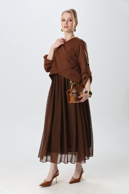 Платье NIKVA н740-25 кофе с молоком  фото 3