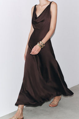 ZW COLLECTION LONG SATIN DRESS - Zara фото 21