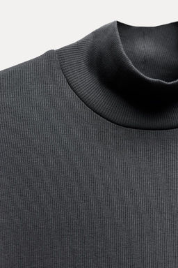 RIBBED HIGH NECK T-SHIRT - Zara фото 9