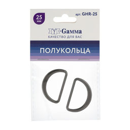 Фурнитура сумочная металл Gamma GHR-25 Полукольцо литое d 25 мм 5 x 2 шт. №06 под черный никель