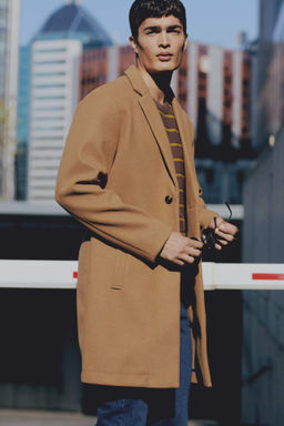 Erkek Vizon Relax Fit Ceket Yaka Dugmeli Cepli Kase Kaban Parka - Defacto фото 5