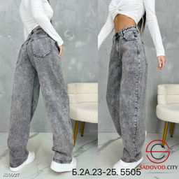 Джинсы багги с высокой посадкой