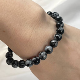 Браслет из снежного Обсидиана 17 см