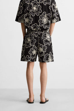 EMBOSSED EMBROIDERED BERMUDA SHORTS - Zara фото 22